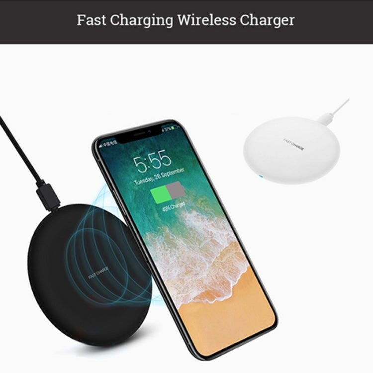 XJ-68 ultra-thin wireless charger for iPhone, Huawei, Samsung, Xiaomi White