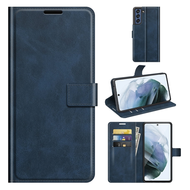 For Samsung Galaxy S21 FE Retro Calf Pattern Buckle Horizontal Flip Leather Case with Holder & Card Slots & Wallet