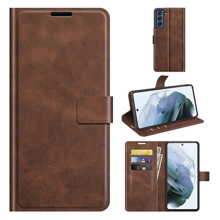 For Samsung Galaxy S21 FE Retro Calf Pattern Buckle Horizontal Flip Leather Case with Holder & Card Slots & Wallet