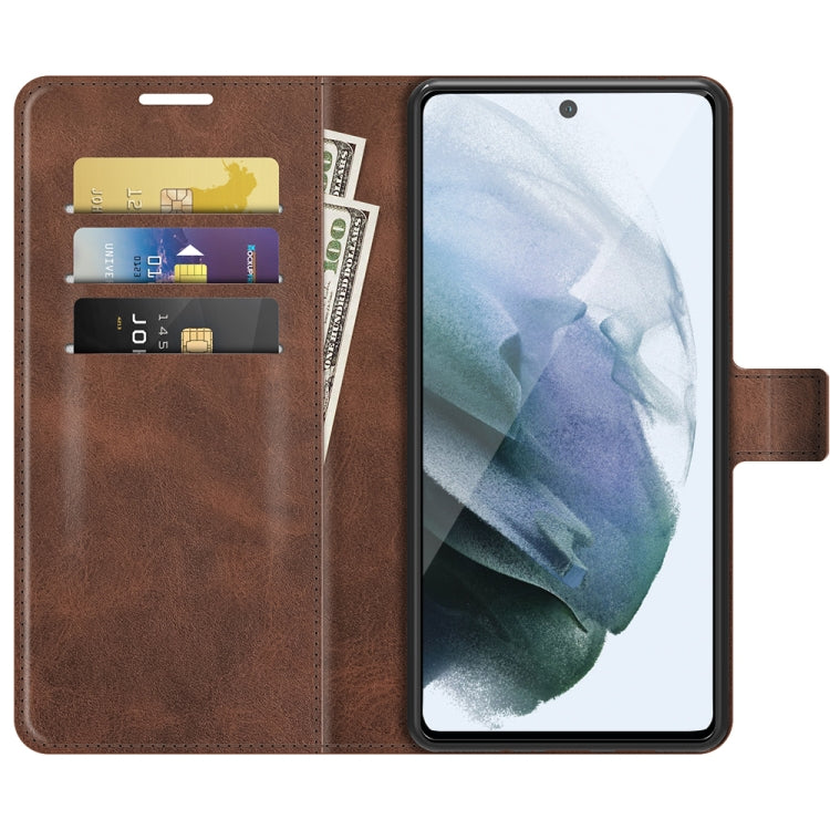 For Samsung Galaxy S21 FE Retro Calf Pattern Buckle Horizontal Flip Leather Case with Holder & Card Slots & Wallet