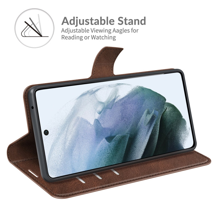 For Samsung Galaxy S21 FE Retro Calf Pattern Buckle Horizontal Flip Leather Case with Holder & Card Slots & Wallet