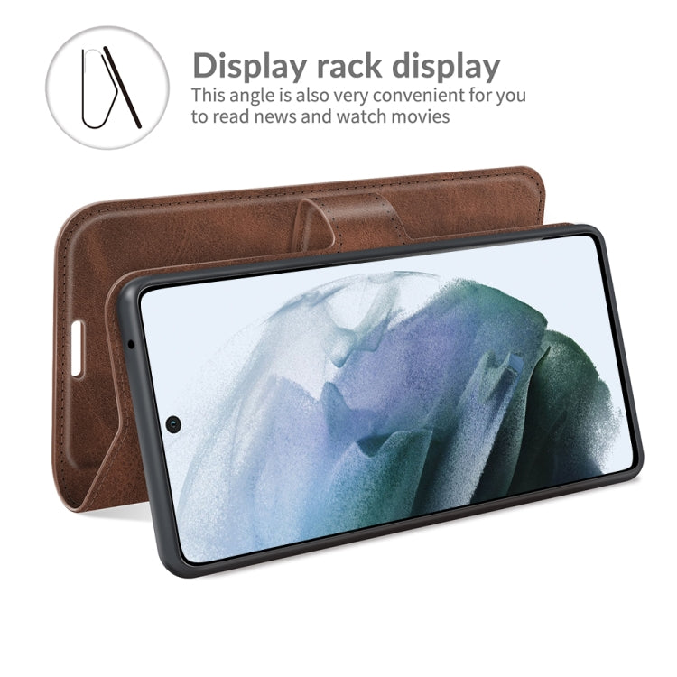 For Samsung Galaxy S21 FE Retro Calf Pattern Buckle Horizontal Flip Leather Case with Holder & Card Slots & Wallet