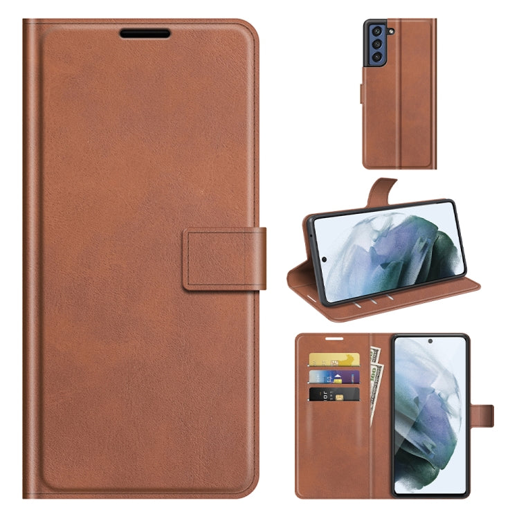 For Samsung Galaxy S21 FE Retro Calf Pattern Buckle Horizontal Flip Leather Case with Holder & Card Slots & Wallet