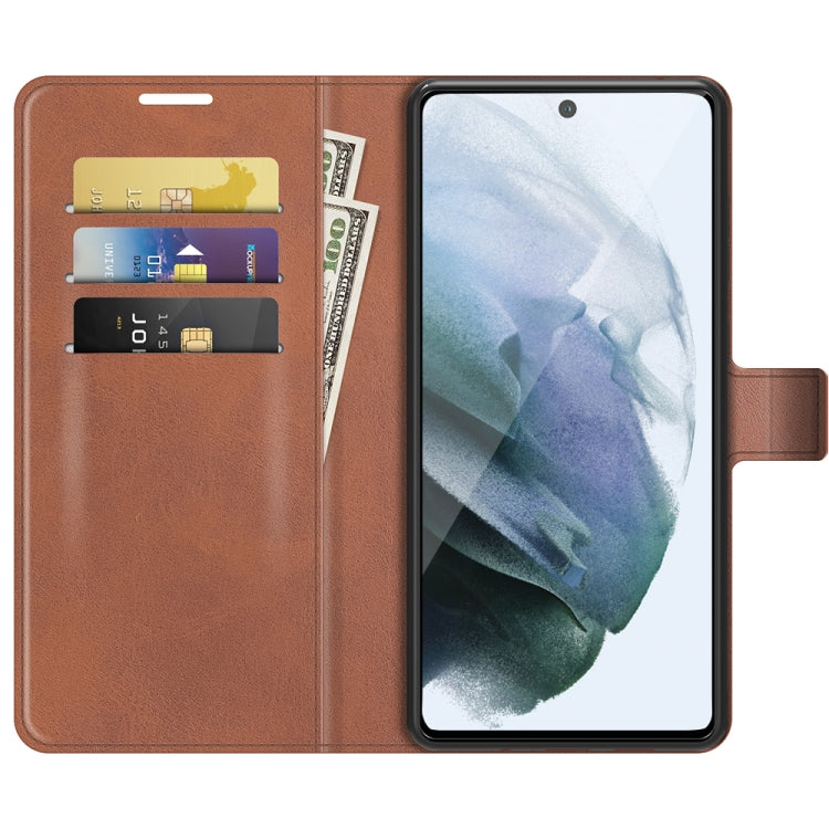 For Samsung Galaxy S21 FE Retro Calf Pattern Buckle Horizontal Flip Leather Case with Holder & Card Slots & Wallet