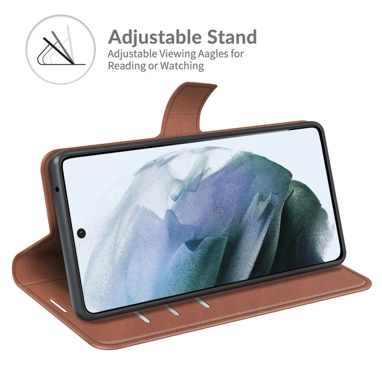 For Samsung Galaxy S21 FE Retro Calf Pattern Buckle Horizontal Flip Leather Case with Holder & Card Slots & Wallet