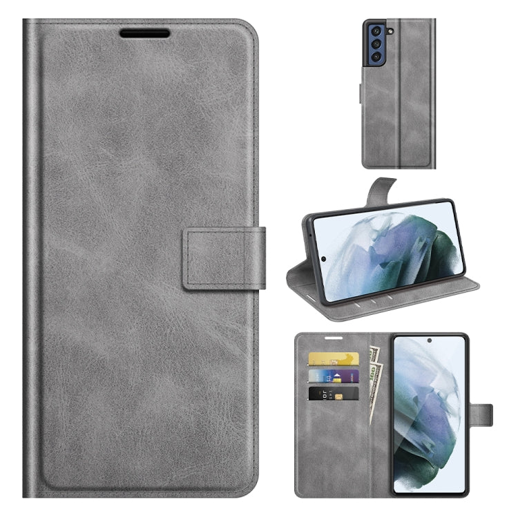 For Samsung Galaxy S21 FE Retro Calf Pattern Buckle Horizontal Flip Leather Case with Holder & Card Slots & Wallet