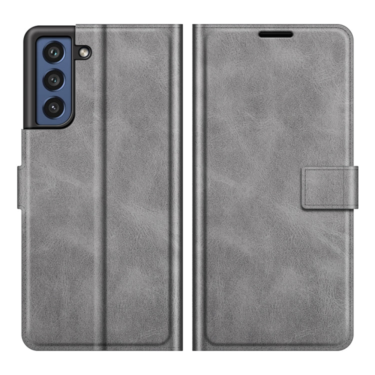 For Samsung Galaxy S21 FE Retro Calf Pattern Buckle Horizontal Flip Leather Case with Holder & Card Slots & Wallet