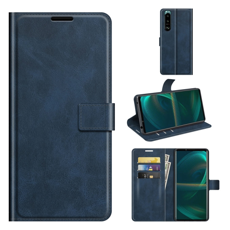 For Sony Xperia 5 III Retro Calf Pattern Buckle Horizontal Flip Leather Case with Holder & Card Slots & Wallet