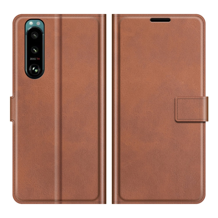 For Sony Xperia 5 III Retro Calf Pattern Buckle Horizontal Flip Leather Case with Holder & Card Slots & Wallet