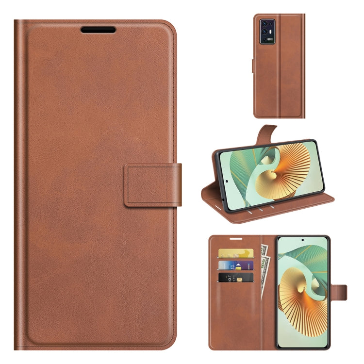 For ZTE Axon 30 Pro Retro Calf Pattern Buckle Horizontal Flip Leather Case with Holder & Card Slots & Wallet