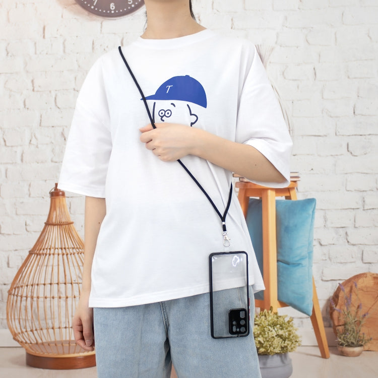 For Samsung Galaxy S20 Ultra Transparent PC+TPU Phone Case with Contrast Color Button & Neck Lanyard