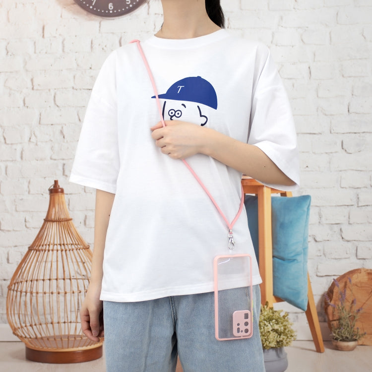For Samsung Galaxy S20 Ultra Transparent PC+TPU Phone Case with Contrast Color Button & Neck Lanyard