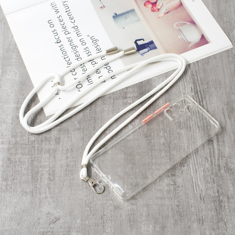 For Samsung Galaxy S20 Plus Transparent PC+TPU Phone Case with Contrast Color Button & Neck Lanyard