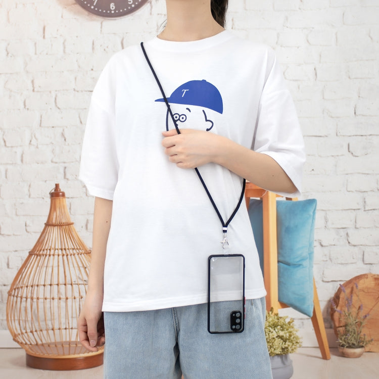 For Samsung Galaxy S20 Transparent PC+TPU Phone Case with Contrast Color Button & Neck Lanyard