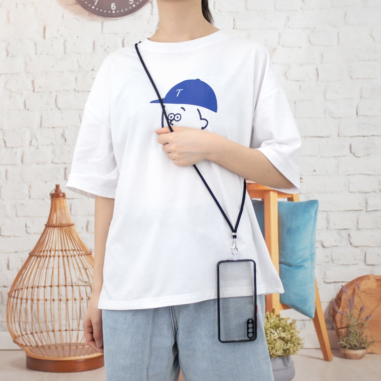 For Galaxy  A50/A505/A30s/A50s Transparent PC+TPU Phone Case with Contrast Color Button & Neck Lanyard
