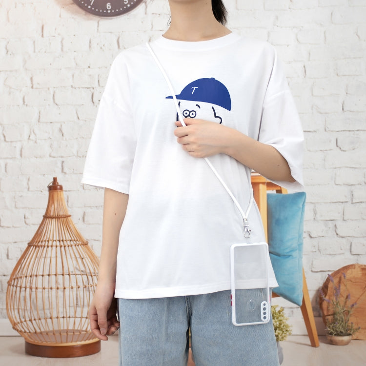 For Samsung Galaxy A20s Transparent PC+TPU Phone Case with Contrast Color Button & Neck Lanyard