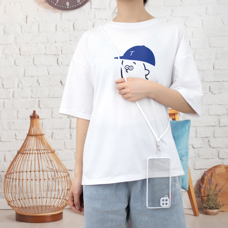For Samsung Galaxy A12 5G Transparent PC+TPU Phone Case with Contrast Color Button & Neck Lanyard