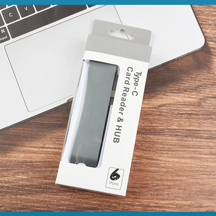 WS-15 6 in 1 Type-C to HDMI + USB 3.0 x 2 + SD + TF + PD HUB Converter