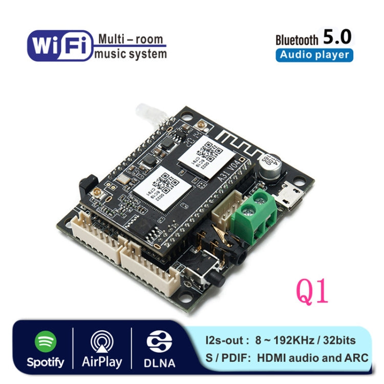 Q1 WiFi Wireless Music Box Bluetooth 5.0 2-in-1 Wireless Network Audio Receiver Bluetooth Module