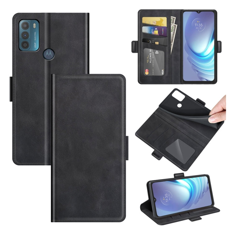 For Motorola Moto G50 Dual-side Magnetic Buckle Horizontal Flip Leather Case with Holder & Card Slots & Wallet