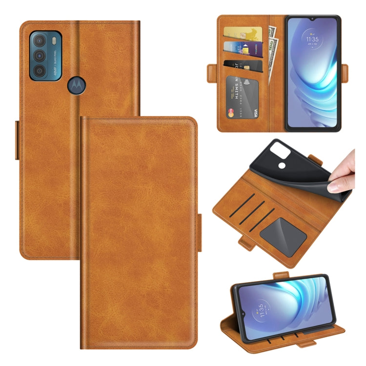 For Motorola Moto G50 Dual-side Magnetic Buckle Horizontal Flip Leather Case with Holder & Card Slots & Wallet