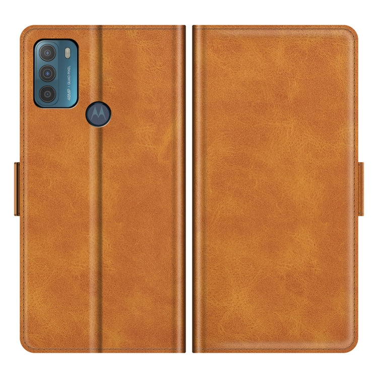 For Motorola Moto G50 Dual-side Magnetic Buckle Horizontal Flip Leather Case with Holder & Card Slots & Wallet