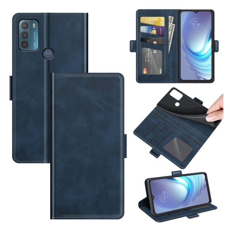 For Motorola Moto G50 Dual-side Magnetic Buckle Horizontal Flip Leather Case with Holder & Card Slots & Wallet