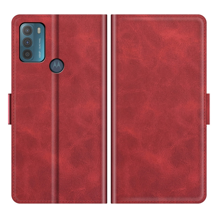 For Motorola Moto G50 Dual-side Magnetic Buckle Horizontal Flip Leather Case with Holder & Card Slots & Wallet