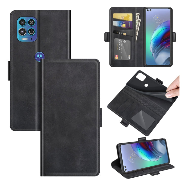 For Motorola Moto Edge S / G100 Dual-side Magnetic Buckle Horizontal Flip Leather Case with Holder & Card Slots & Wallet