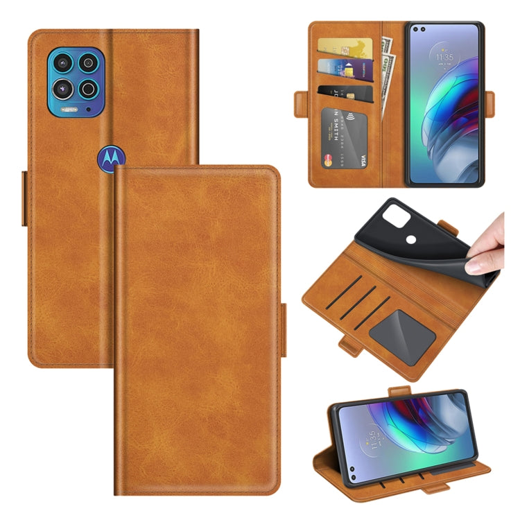 For Motorola Moto Edge S / G100 Dual-side Magnetic Buckle Horizontal Flip Leather Case with Holder & Card Slots & Wallet
