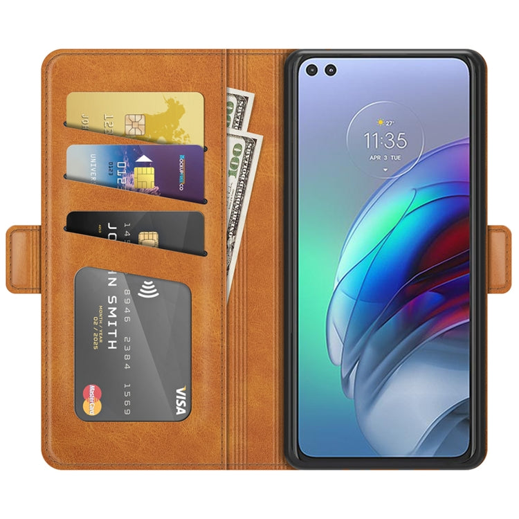 For Motorola Moto Edge S / G100 Dual-side Magnetic Buckle Horizontal Flip Leather Case with Holder & Card Slots & Wallet