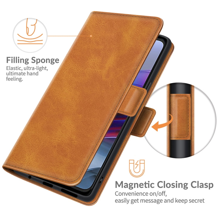 For Motorola Moto Edge S / G100 Dual-side Magnetic Buckle Horizontal Flip Leather Case with Holder & Card Slots & Wallet