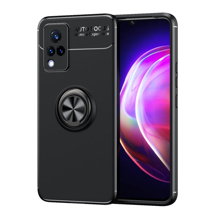 For vivo V21 Metal Ring Holder 360 Degree Rotating TPU Case