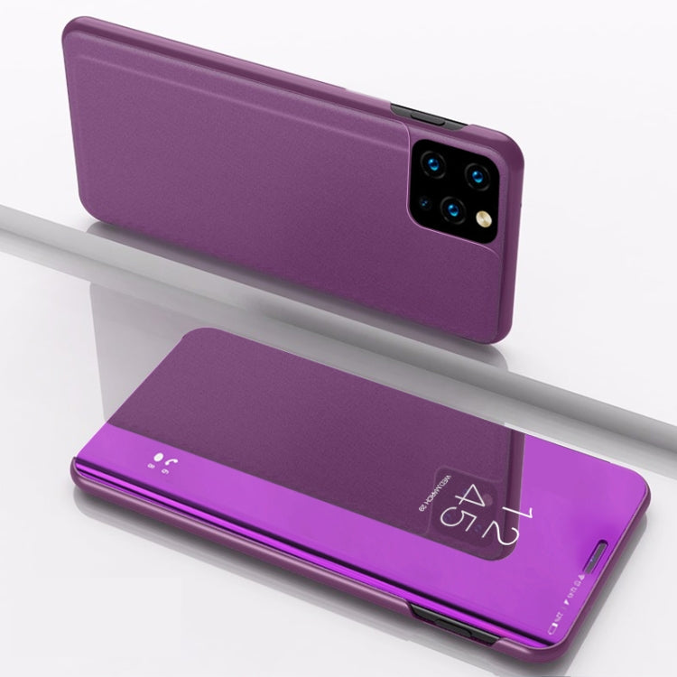 For Xiaomi Mi 11 Plated Mirror Horizontal Flip Leather Case with Holder