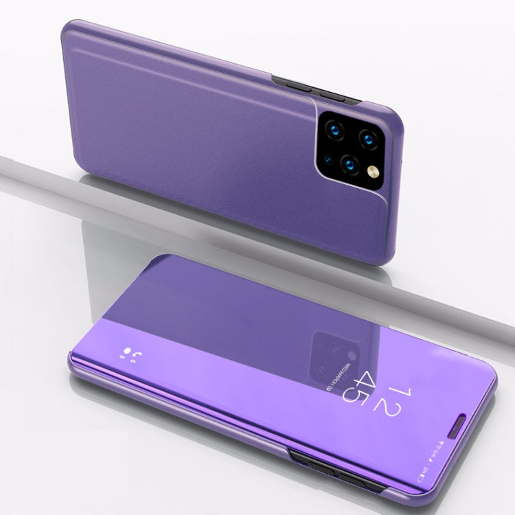 For Xiaomi Mi 11 Plated Mirror Horizontal Flip Leather Case with Holder