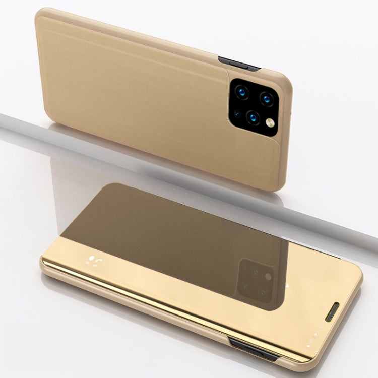 For Xiaomi Mi 11 Plated Mirror Horizontal Flip Leather Case with Holder