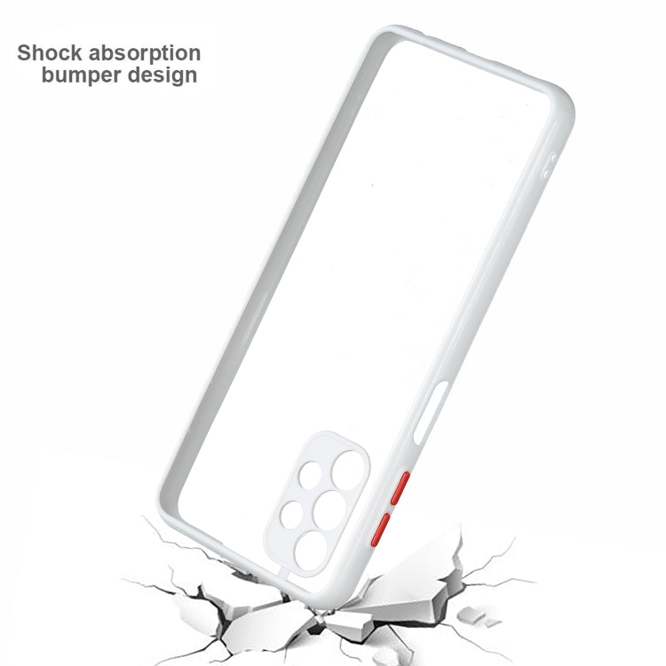 For Samsung Galaxy A32 5G Transparent PC+TPU Phone Case with Contrast Color Button