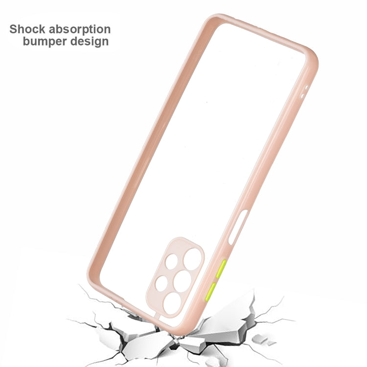 For Samsung Galaxy A32 5G Transparent PC+TPU Phone Case with Contrast Color Button