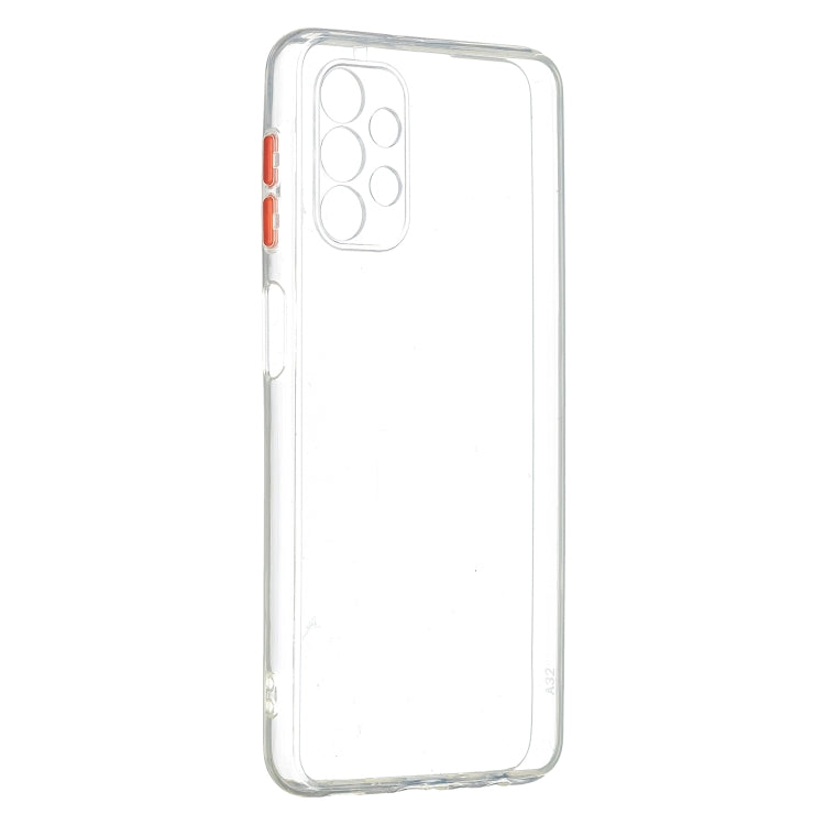 For Samsung Galaxy A32 4G Transparent PC+TPU Phone Case with Contrast Color Button