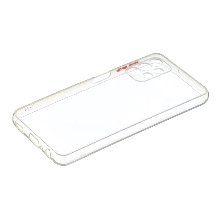 For Samsung Galaxy A32 4G Transparent PC+TPU Phone Case with Contrast Color Button