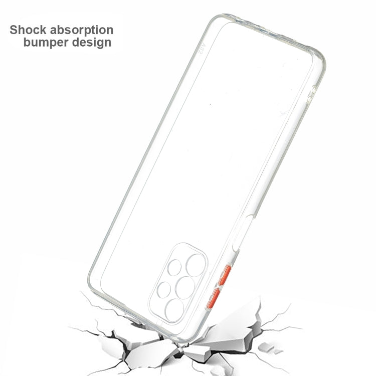 For Samsung Galaxy A32 4G Transparent PC+TPU Phone Case with Contrast Color Button