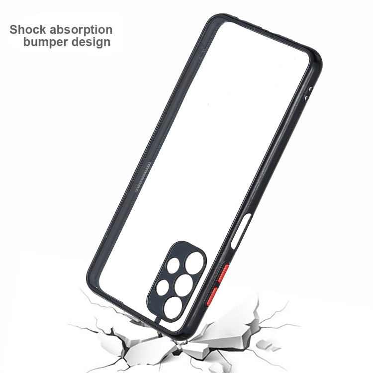 For Samsung Galaxy A32 4G Transparent PC+TPU Phone Case with Contrast Color Button
