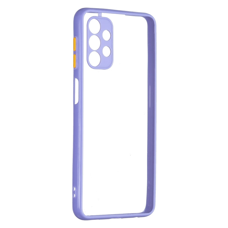 For Samsung Galaxy A32 4G Transparent PC+TPU Phone Case with Contrast Color Button