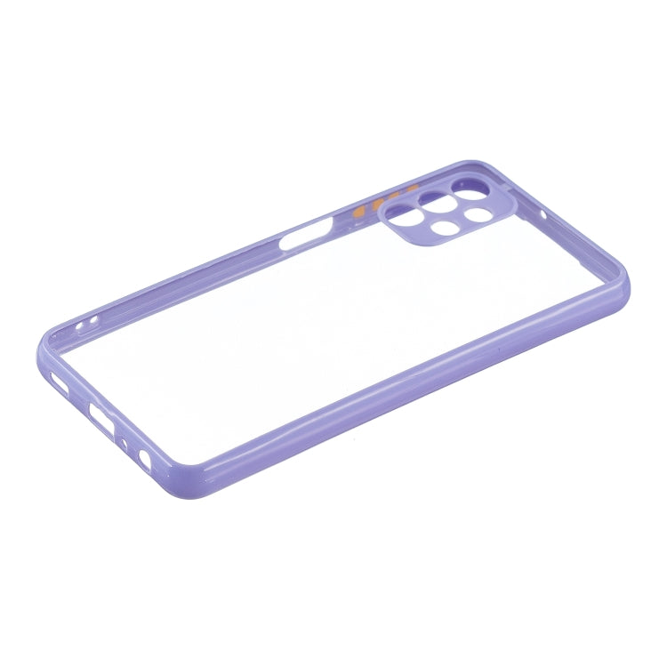 For Samsung Galaxy A32 4G Transparent PC+TPU Phone Case with Contrast Color Button