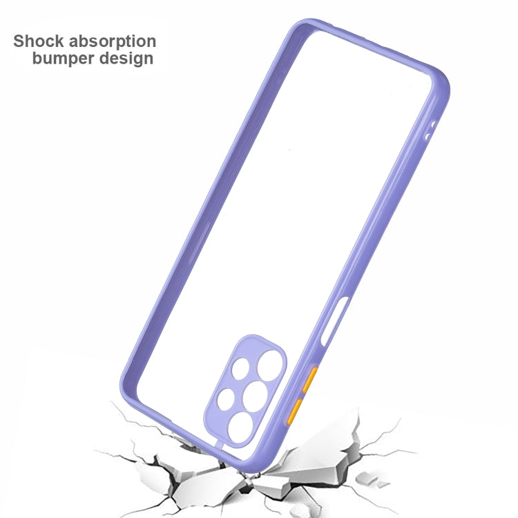 For Samsung Galaxy A32 4G Transparent PC+TPU Phone Case with Contrast Color Button