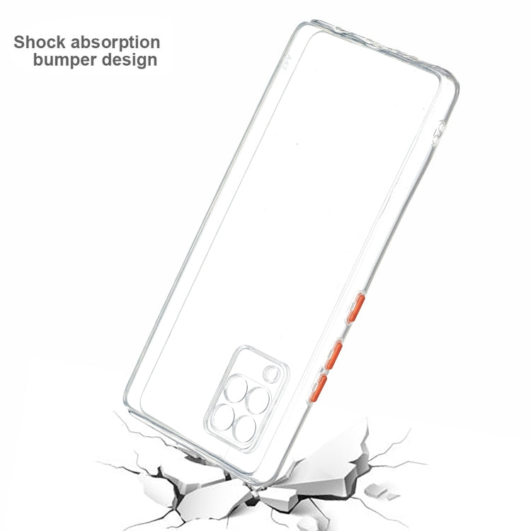 For Samsung Galaxy A42 5G Transparent PC+TPU Phone Case with Contrast Color Button