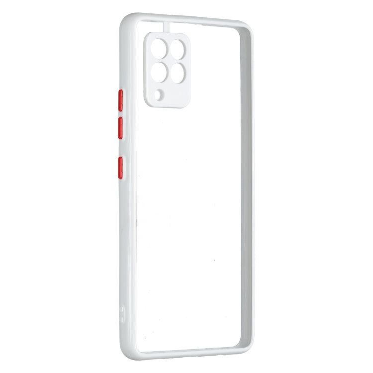 For Samsung Galaxy A42 5G Transparent PC+TPU Phone Case with Contrast Color Button
