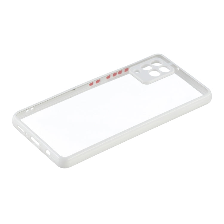 For Samsung Galaxy A42 5G Transparent PC+TPU Phone Case with Contrast Color Button