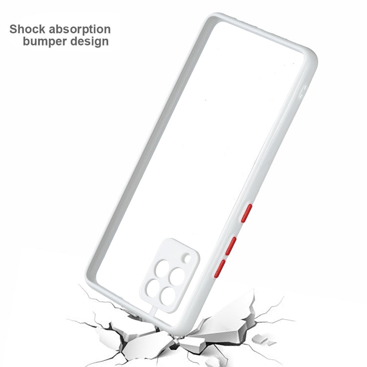 For Samsung Galaxy A42 5G Transparent PC+TPU Phone Case with Contrast Color Button