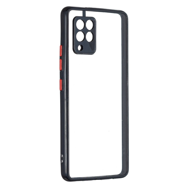 For Samsung Galaxy A42 5G Transparent PC+TPU Phone Case with Contrast Color Button